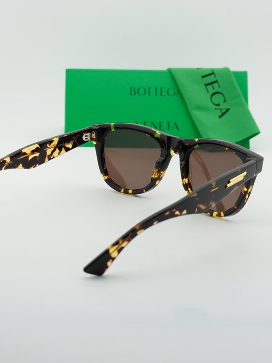 Bottega Veneta BV1001S 002 Square Sunglasses - Havana / Brown